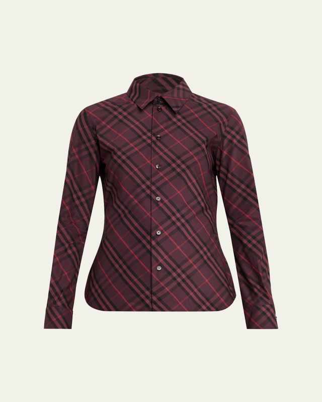 Simone Check Button-Down Shirt